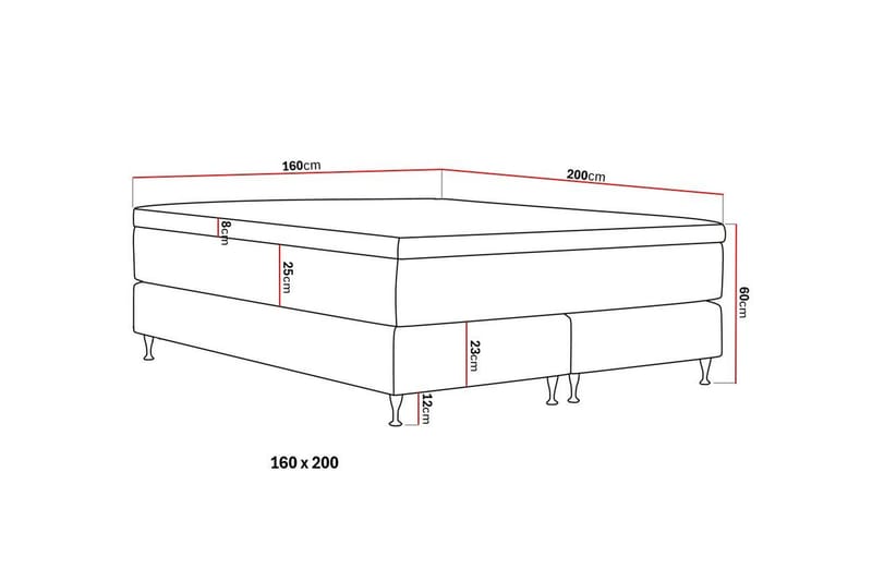 Hilton Premium Kontinentalseng 160x200 cm - Beige Bouclé - Møbler - Senger - Kontinentalsenger