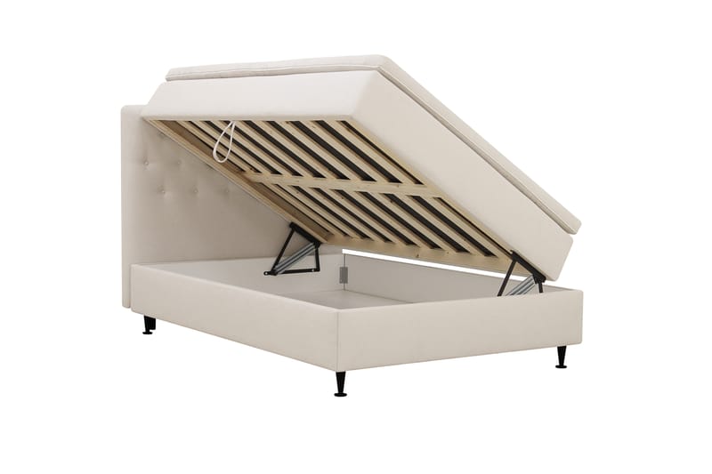 Hilton Plus Komplett sengepakke med oppbevaring 140x200 cm - Lys beige - Møbler - Senger - Kontinentalsenger