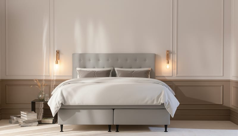 Hilton Plus Komplett Sengepakke 160x200 cm - Grå - Møbler - Senger - Komplett sengepakke