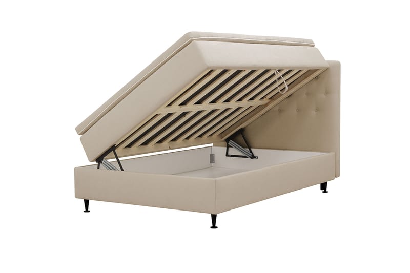 Hilton Plus Komplett sengepakke med oppbevaring 120x200 cm - Beige - Møbler - Senger - Kontinentalsenger