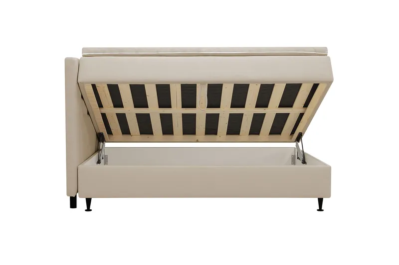 Hilton Plus Komplett sengepakke med oppbevaring 120x200 cm - Beige - Møbler - Senger - Kontinentalsenger