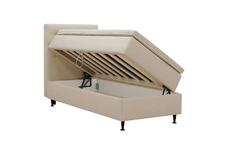 Hilton Plus Komplett sengepakke med oppbevaring 90x200 cm - Beige - Møbler - Senger - Kontinentalsenger