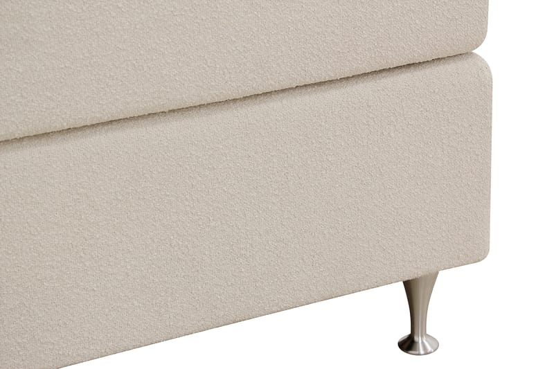 Hilton Premium Komplett Sengpakke 160x200 cm Kontinentalseng med Sengegavl - Beige Bouclé - Møbler - Senger - Kontinentalsenger