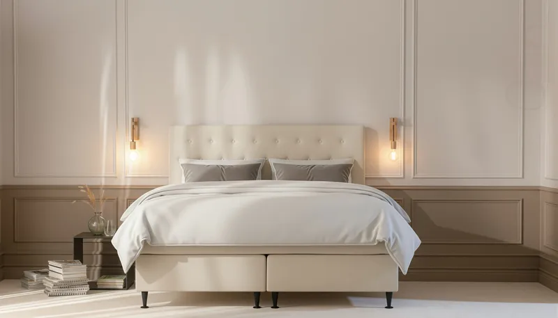 Hilton Plus Komplett Sengepakke 180x200 cm - Lys beige - Møbler - Senger - Komplett sengepakke