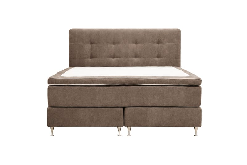 Hilton Premium komplett sengepakke 160x200 cm kontinentalseng med sengegavl, Brunt stoff