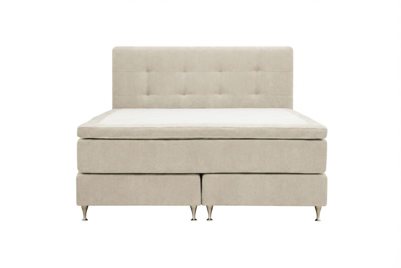 Hilton Premium komplett sengepakke 180x200 cm kontinentalseng med sengegavl - Beige stoff - Møbler - Senger - Kontinentalsenger
