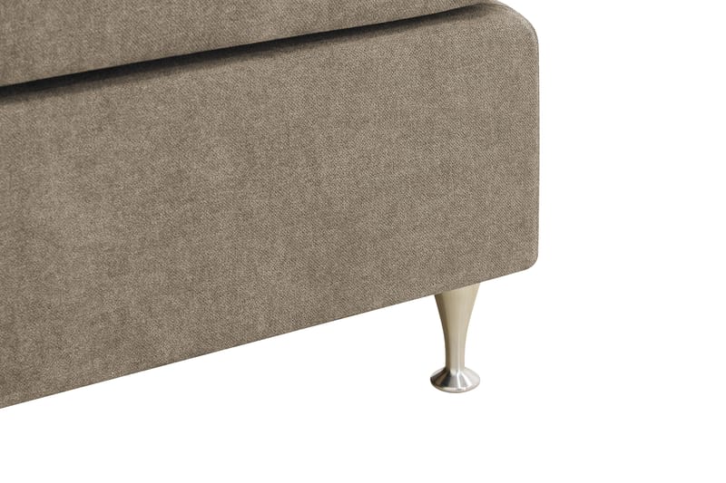 Hilton Premium komplett sengepakke 160x200 cm kontinentalseng med sengegavl - Lysebrunt stoff - Møbler - Senger - Kontinentalsenger