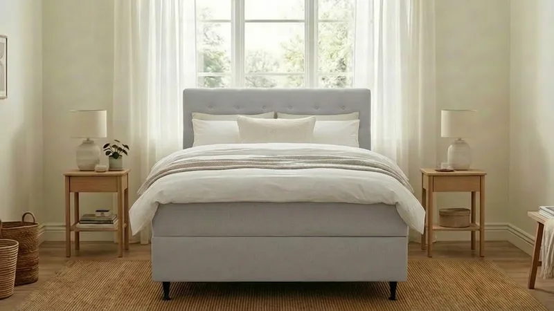 Hilton Plus Komplett sengepakke med oppbevaring 140x200 cm - Grå - Møbler - Senger - Kontinentalsenger