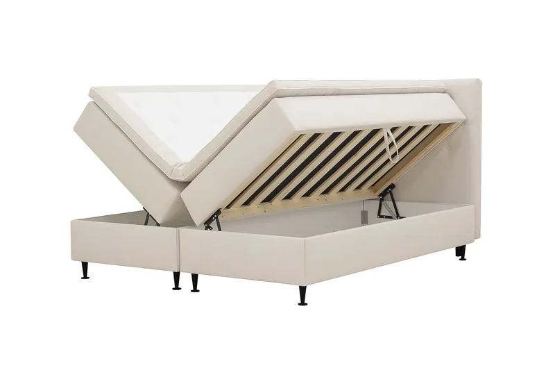 Hilton Plus Komplett sengepakke med oppbevaring 160x200 cm - Lys beige - Møbler - Senger - Kontinentalsenger