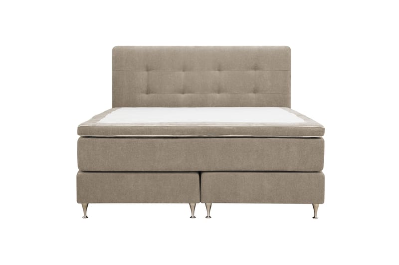 Hilton Premium komplett sengepakke 160x200 cm kontinentalseng med sengegavl, Lysebrunt stoff
