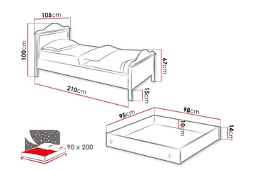 Hilts Sengeramme 90x200 cm - Grønn - M øbler - Senger - Sengeramme & sengestamme