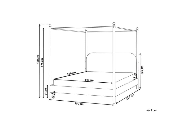 Himmelseng Dannemois - Hvit, Svart, 140x200 cm - Møbler - Senger - Himmelseng