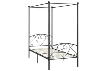 Himmelsengeramme grå metall 100x200 cm - Møbler - Senger - Himmelseng