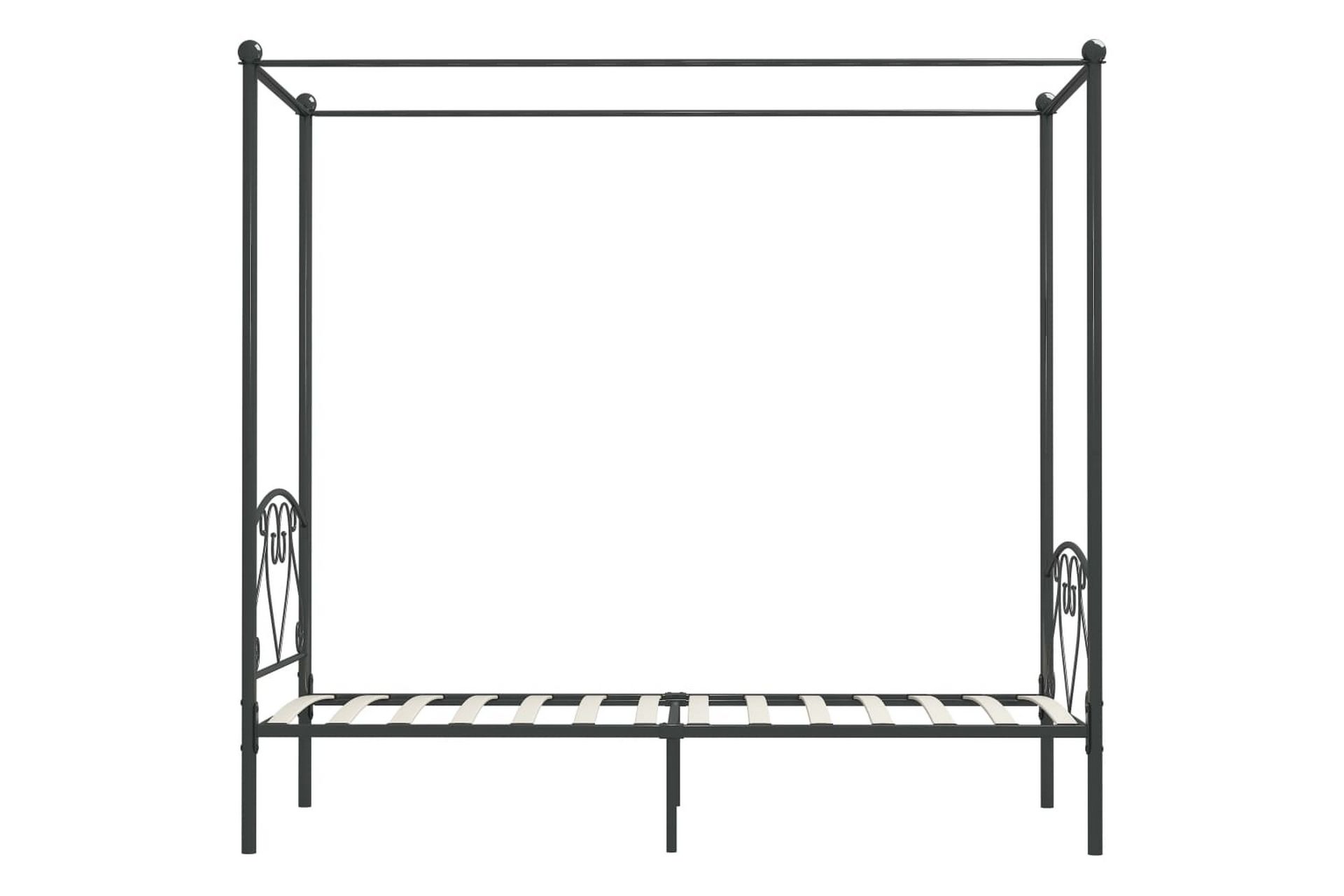 Himmelsengeramme grå metall 100x200 cm - Møbler - Senger - Himmelseng