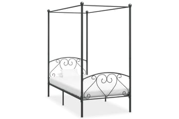 Himmelsengeramme grå metall 100x200 cm - Møbler - Senger - Himmelseng