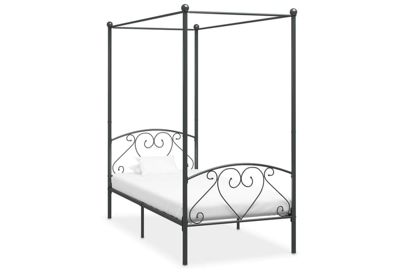 Himmelsengeramme grå metall 100x200 cm - Møbler - Senger - Himmelseng