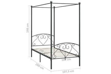 Himmelsengeramme grå metall 100x200 cm - Møbler - Senger - Himmelseng