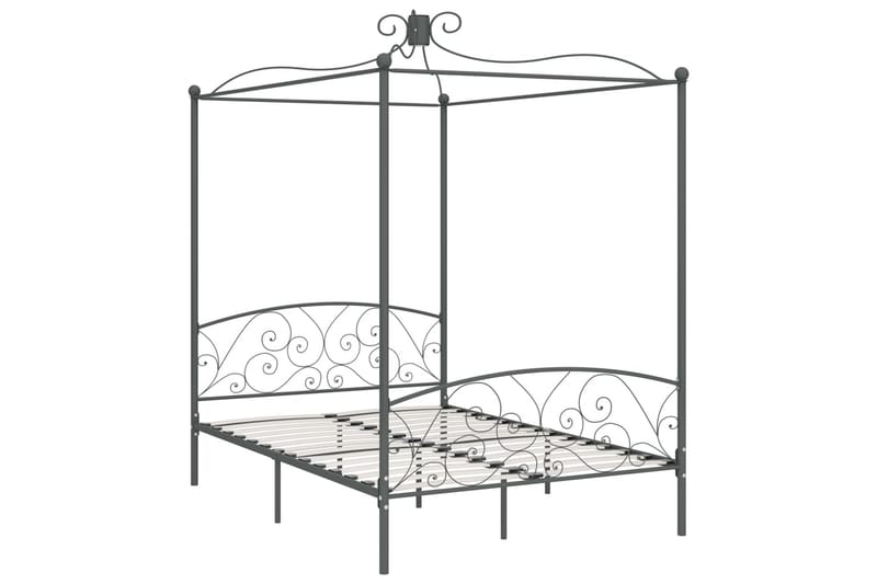 Himmelsengeramme grå metall 120x200 cm - Møbler - Senger - Himmelseng