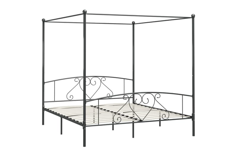 Himmelsengeramme grå metall 200x200 cm - Møbler - Senger - Himmelseng