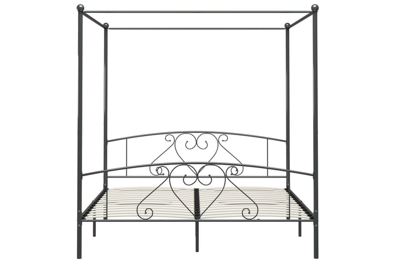 Himmelsengeramme grå metall 200x200 cm - Møbler - Senger - Himmelseng