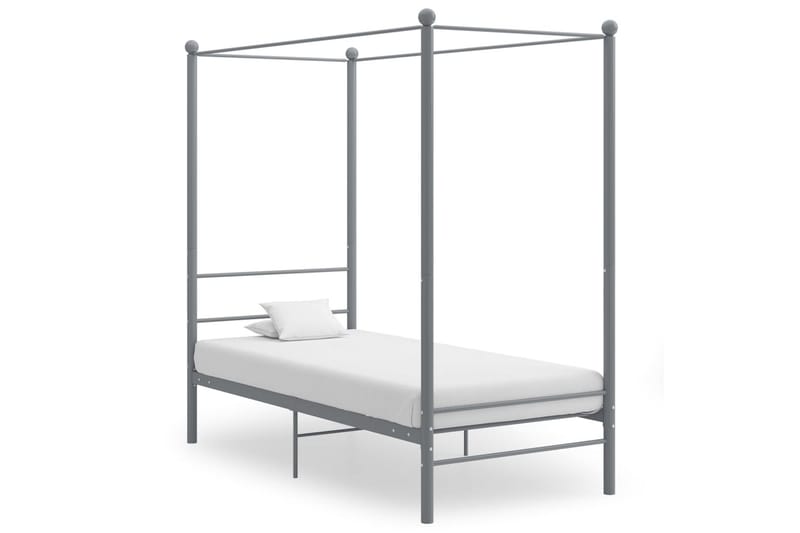 Himmelsengeramme grå metall 90x200 cm - Grå - Møbler - Senger - Himmelseng