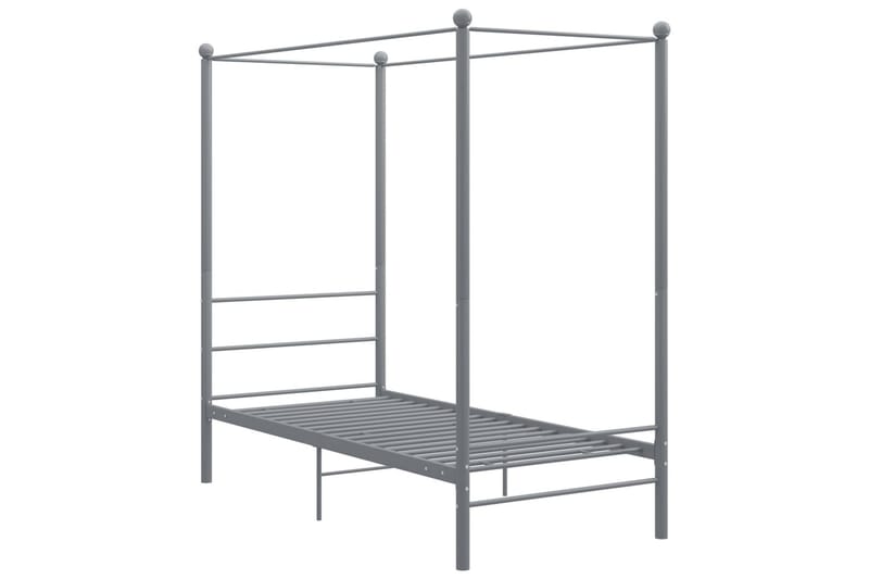 Himmelsengeramme grå metall 90x200 cm - Grå - Møbler - Senger - Himmelseng