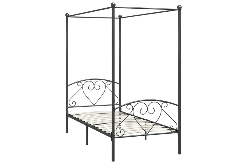 Himmelsengeramme grå metall 90x200 cm - Møbler - Senger - Himmelseng