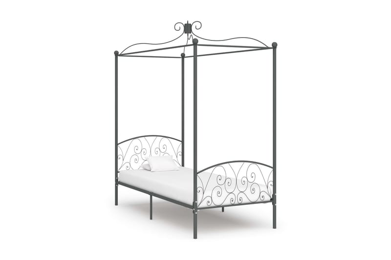 Himmelsengeramme grå metall 90x200 cm - Møbler - Senger - Himmelseng