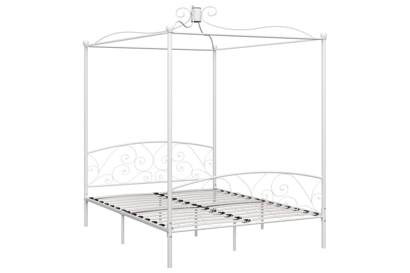 Himmelsengeramme hvit metall 160x200 cm - Møbler - Senger - Himmelseng
