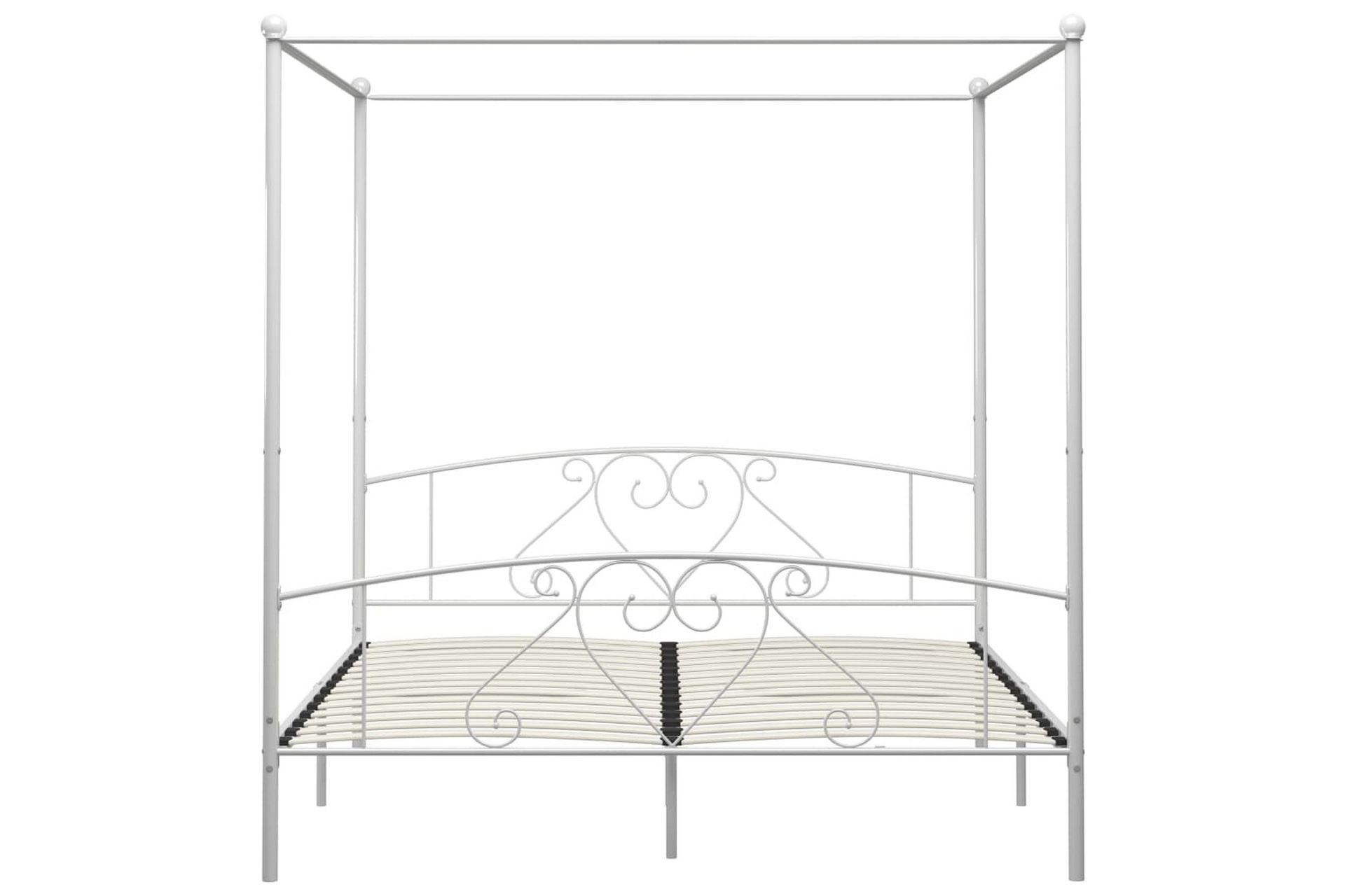 Himmelsengeramme hvit metall 180x200 cm - Møbler - Senger - Himmelseng