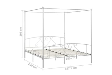 Himmelsengeramme hvit metall 180x200 cm - Møbler - Senger - Himmelseng