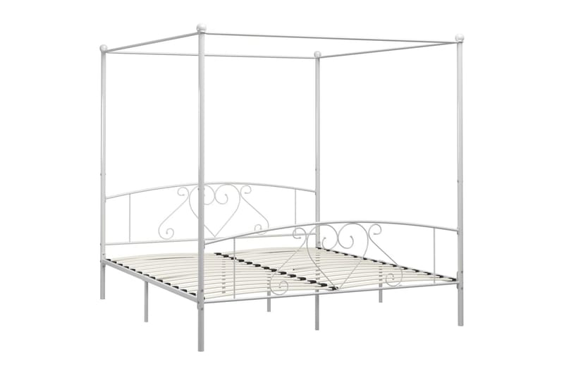 Himmelsengeramme hvit metall 200x200 cm - Møbler - Senger - Himmelseng
