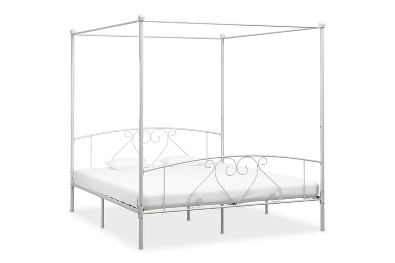 Himmelsengeramme hvit metall 200x200 cm - Møbler - Senger - Himmelseng