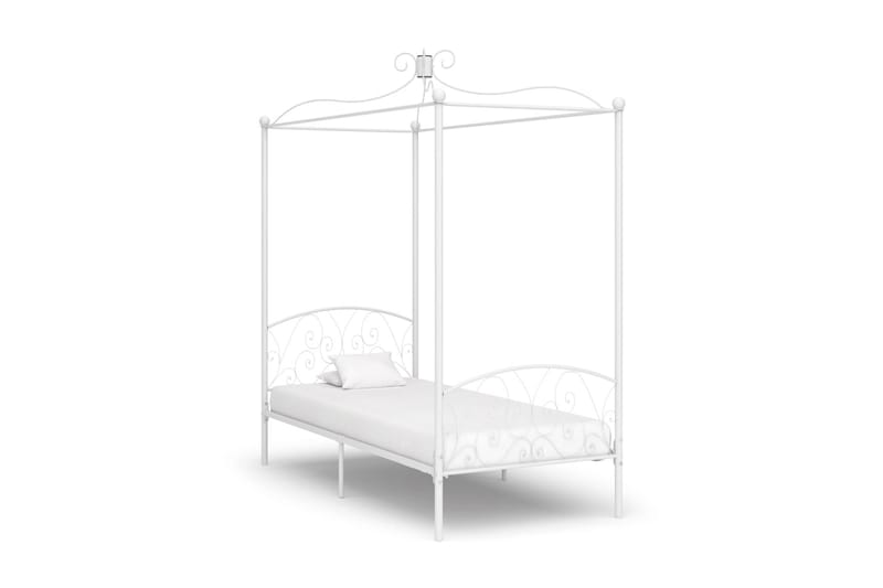 Himmelsengeramme hvit metall 90x200 cm - Møbler - Senger - Himmelseng