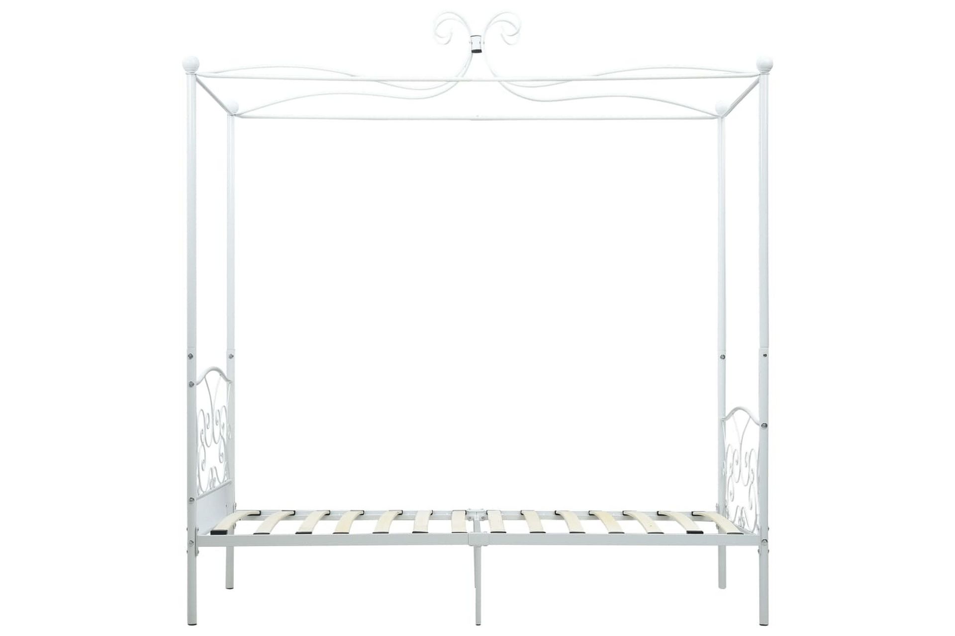 Himmelsengeramme hvit metall 90x200 cm - Møbler - Senger - Himmelseng