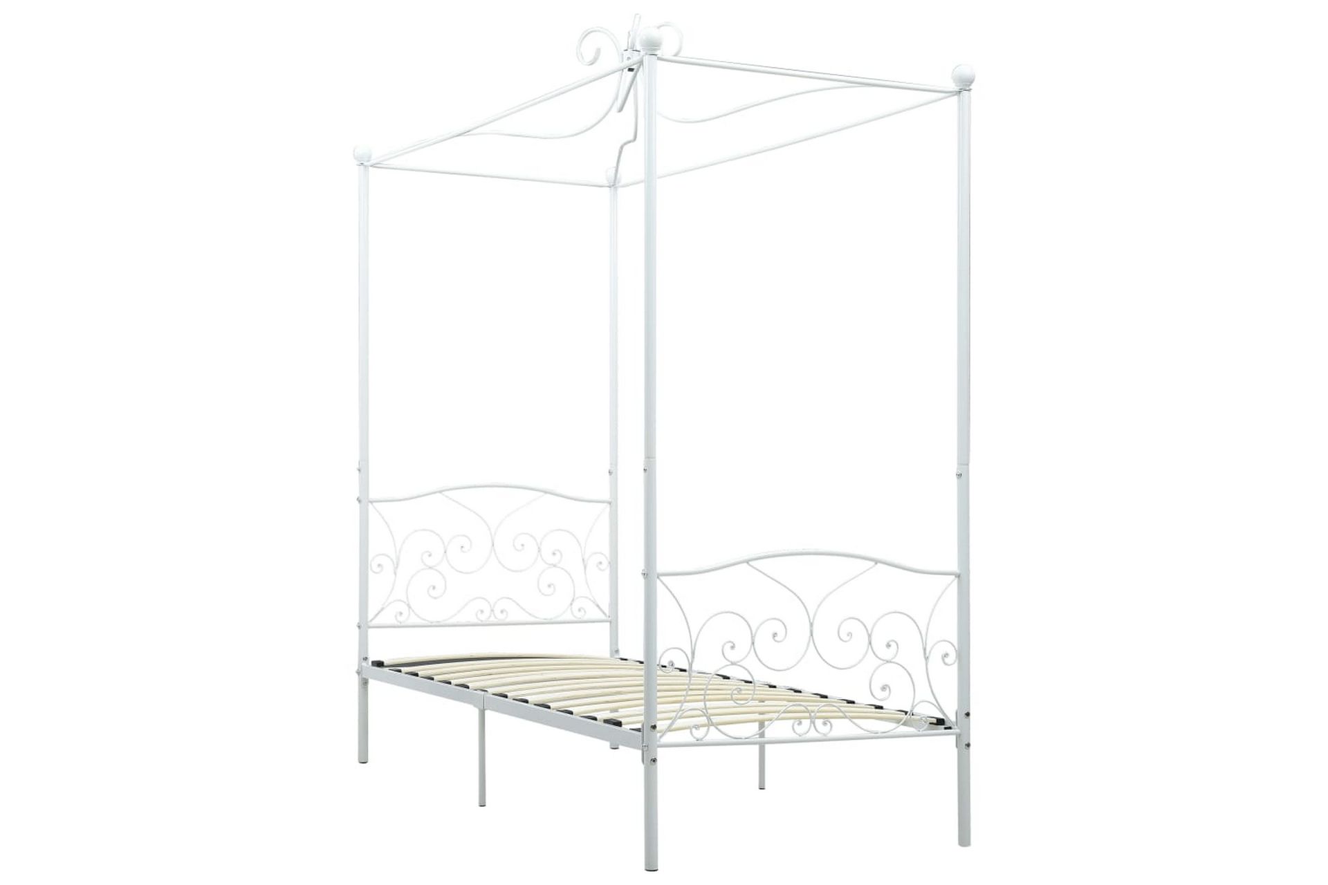 Himmelsengeramme hvit metall 90x200 cm - Møbler - Senger - Himmelseng