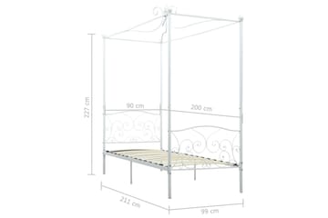 Himmelsengeramme hvit metall 90x200 cm - Møbler - Senger - Himmelseng