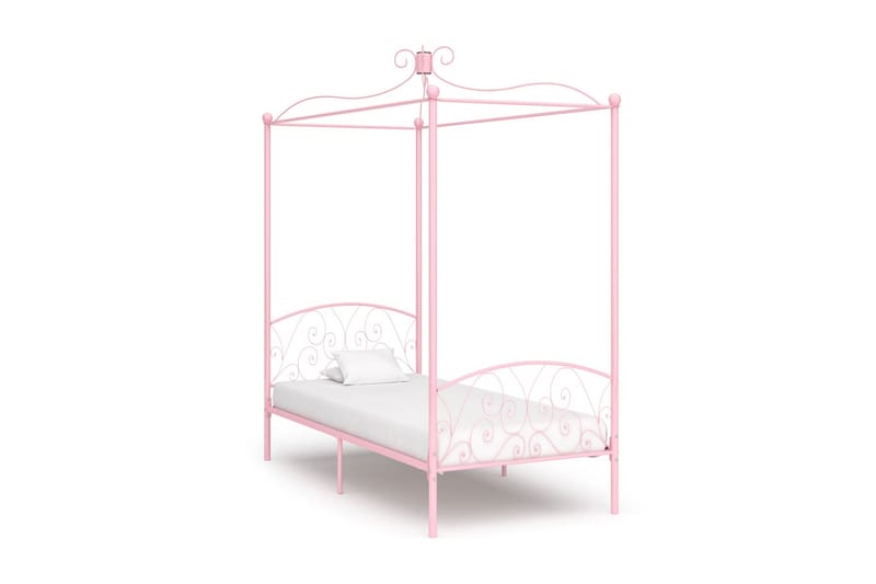 Himmelsengeramme rosa metall 100x200 cm - Møbler - Senger - Himmelseng