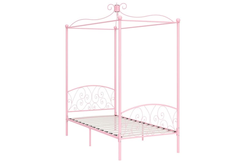 Himmelsengeramme rosa metall 100x200 cm - Møbler - Senger - Himmelseng