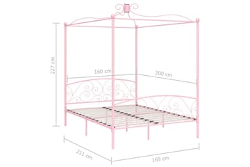 Himmelsengeramme rosa metall 160x200 cm - Møbler - Senger - Himmelseng