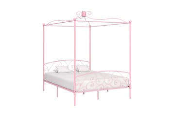 Himmelsengeramme rosa metall 160x200 cm - Møbler - Senger - Himmelseng