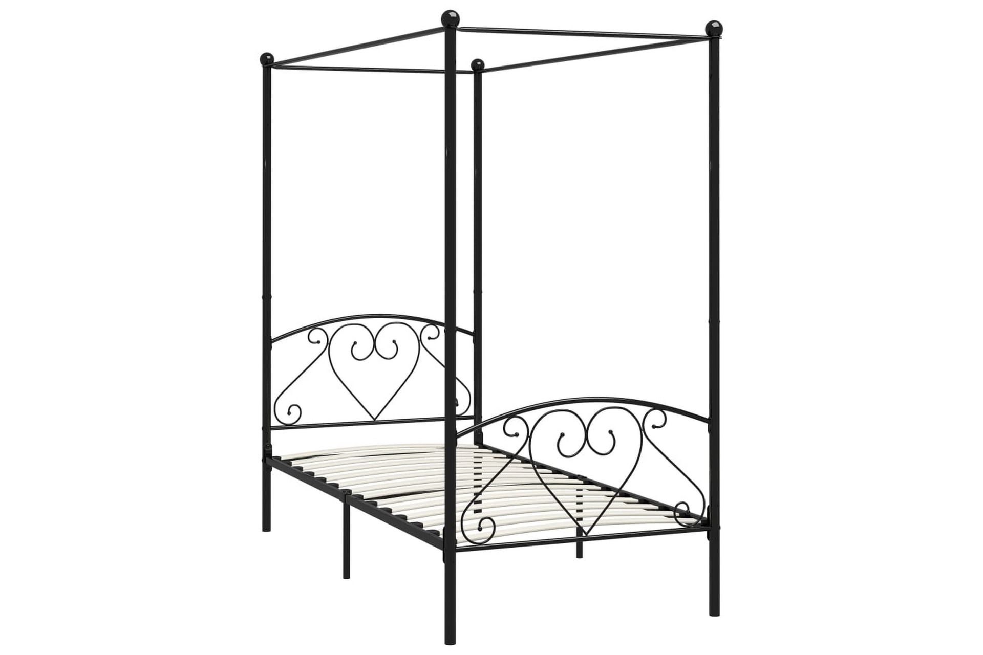 Himmelsengeramme svart metall 120x200 cm - Møbler - Senger - Himmelseng