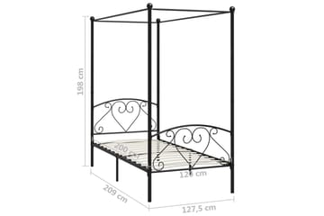 Himmelsengeramme svart metall 120x200 cm - Møbler - Senger - Himmelseng