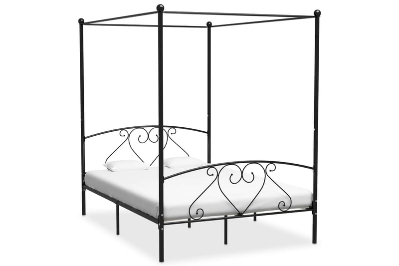 Himmelsengeramme svart metall 140x200 cm - Møbler - Senger - Himmelseng