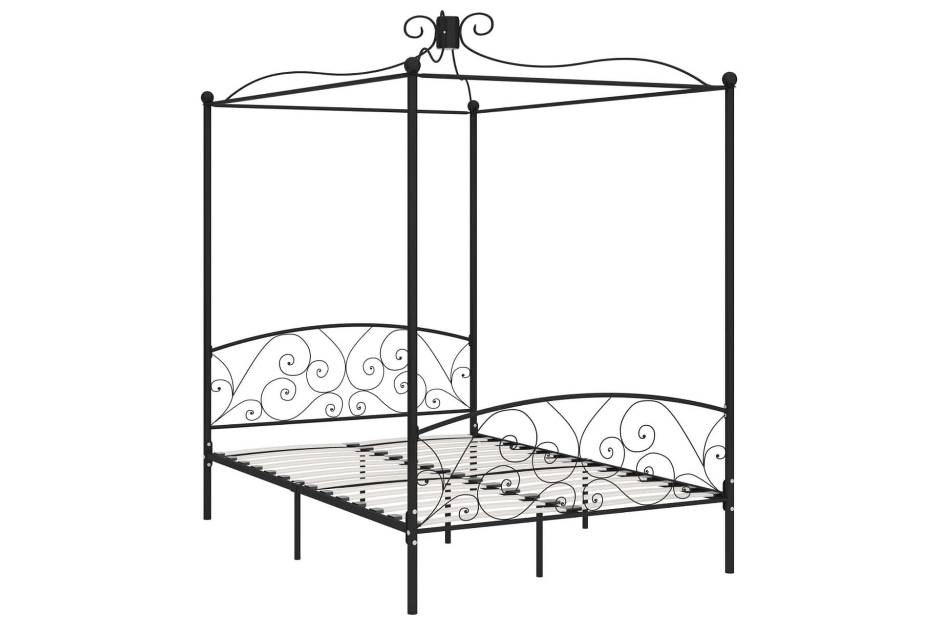 Himmelsengeramme svart metall 140x200 cm - Møbler - Senger - Himmelseng