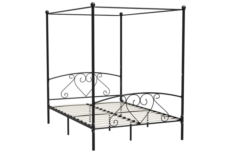 Himmelsengeramme svart metall 160x200 cm - Møbler - Senger - Himmelseng