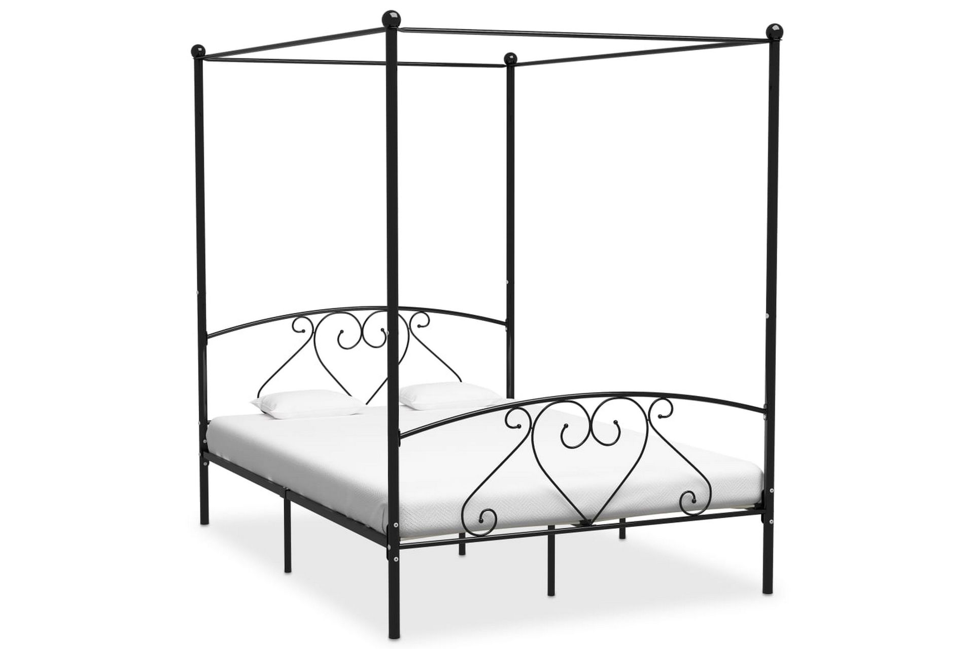 Himmelsengeramme svart metall 160x200 cm - Møbler - Senger - Himmelseng
