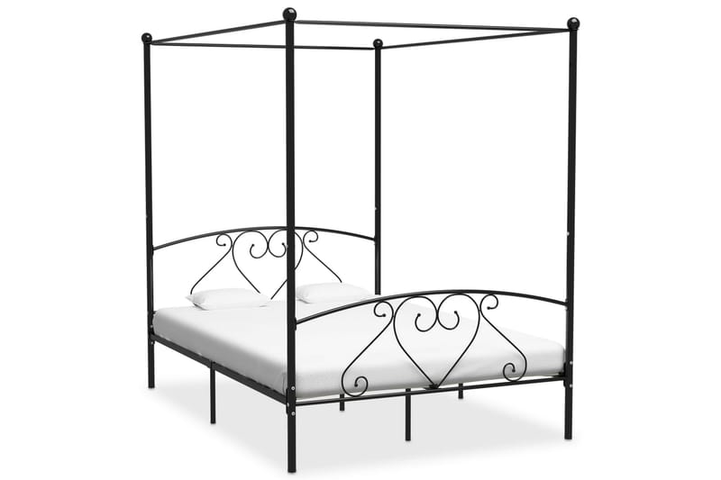 Himmelsengeramme svart metall 160x200 cm - Møbler - Senger - Himmelseng