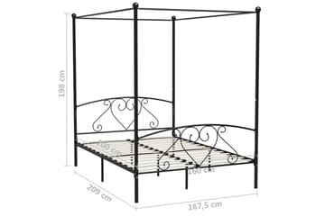Himmelsengeramme svart metall 160x200 cm - Møbler - Senger - Himmelseng
