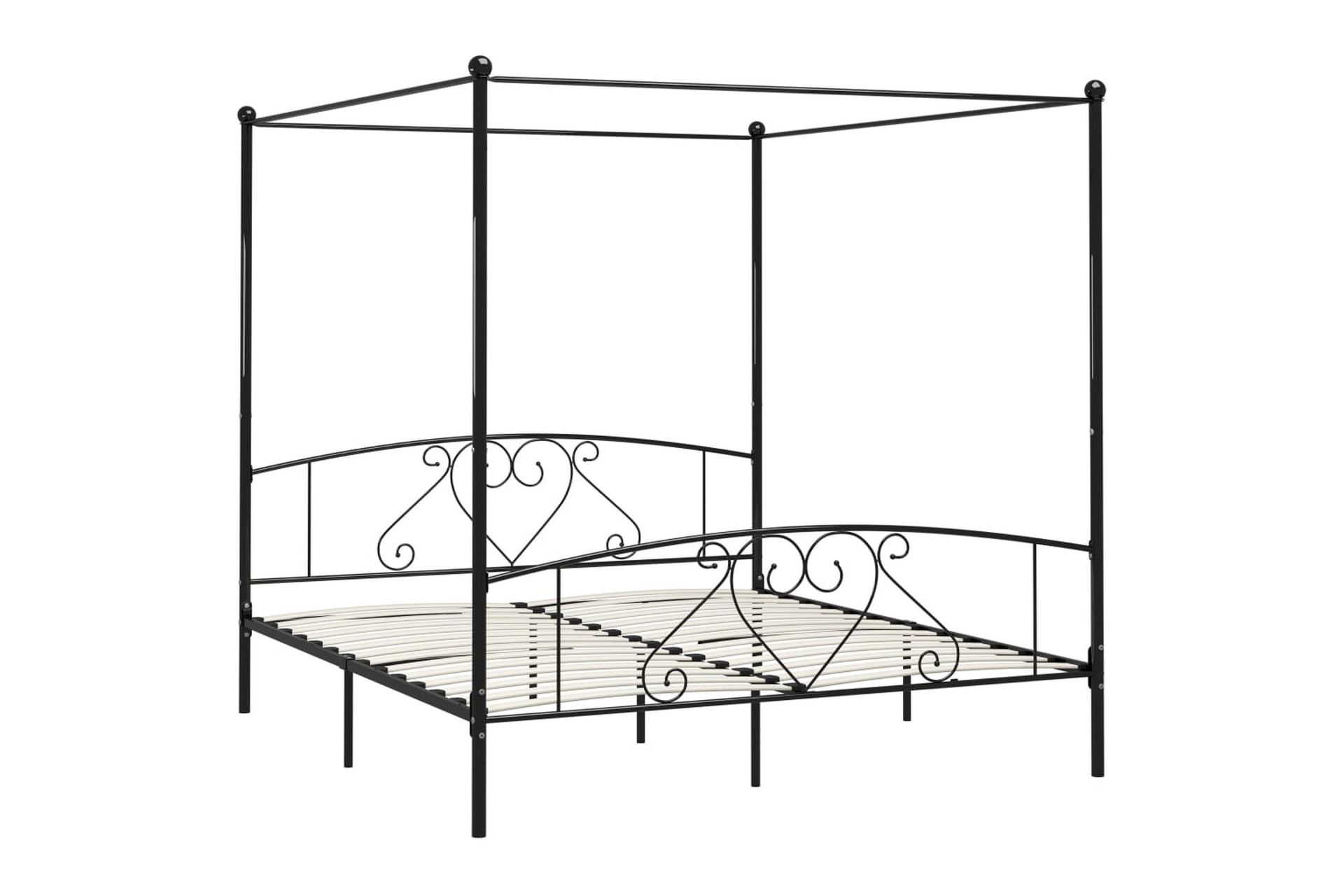 Himmelsengeramme svart metall 180x200 cm - Møbler - Senger - Himmelseng